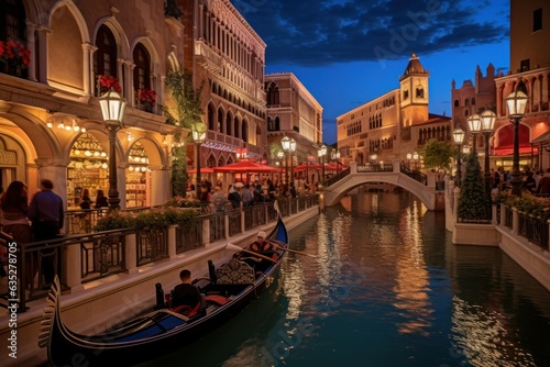 Las Vegas Gondola Elegance: Reflecting on Venetian Canal Calm 