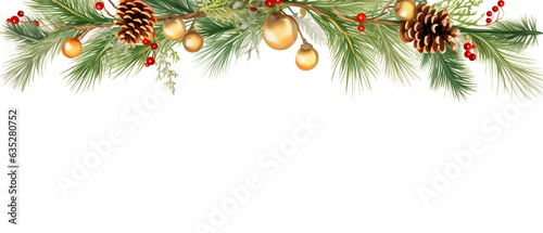 christmas tree branch with ribbon