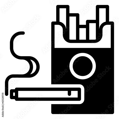 cigarette icon, outline color icon style