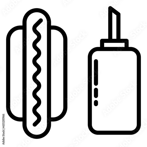 hot dog icon, line icon style