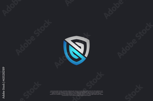 Security shield icon technology logotype concept idea. Vector Design template element