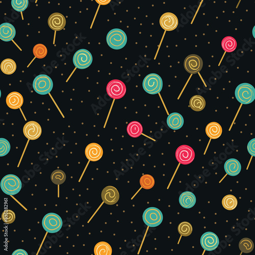 Seamless Colorful Lollipop Pattern. Seamless pattern of Lollipop in colorful style. Add color to your digital project with our pattern!