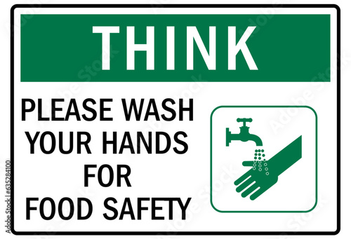 Food safety sign and labels please wash your hands for food safety