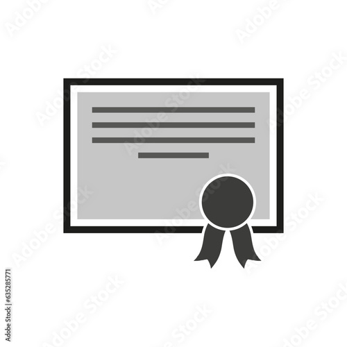 Certificate icon. Diploma certificate with a stamp. Vector illustration. EPS 10.