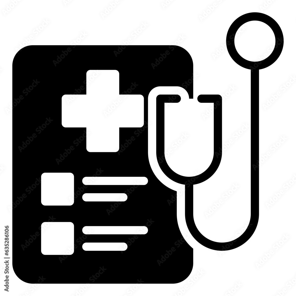 Medical Record icon, glyph icon style Medical Record icon, glyph icon style