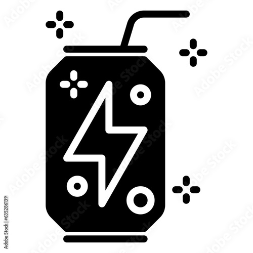 Energy drink icon, glyph icon style