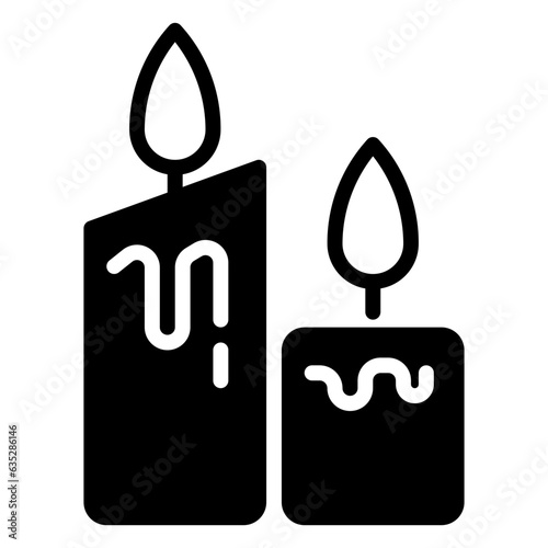 Candle icon, glyph icon style