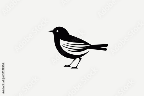 Vector black bird logo on a white background