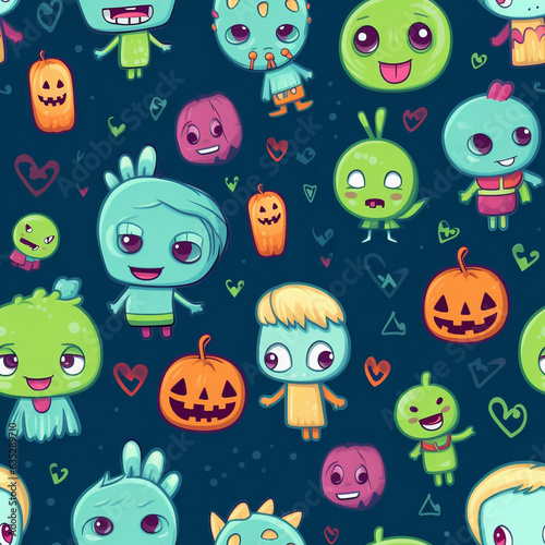 seamless halloween pattern zombie