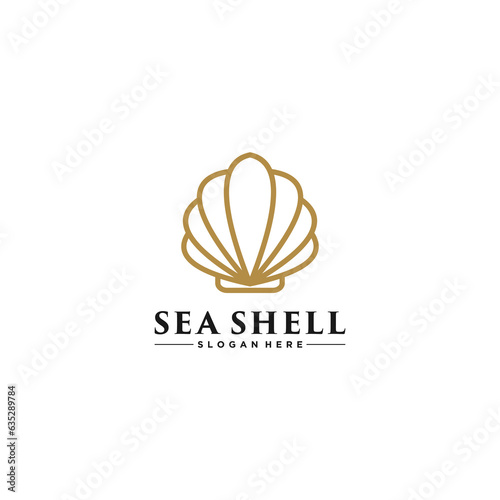 sea shell logo template , white background