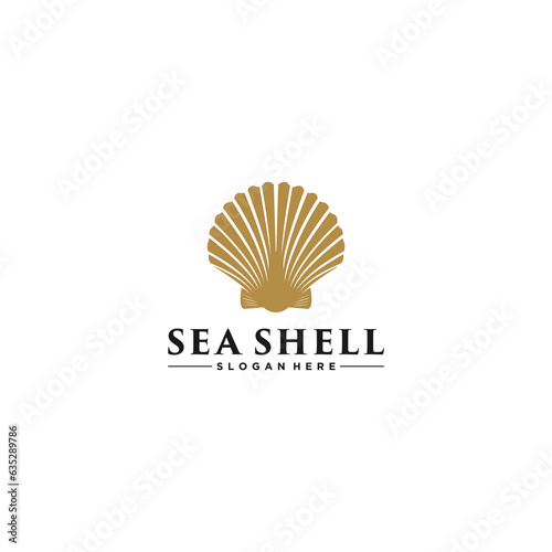 sea shell logo template , white background