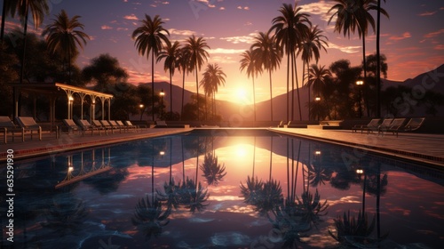 sunset over the pool © Kanchana