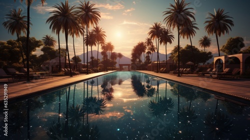 sunset in the pool © Kanchana