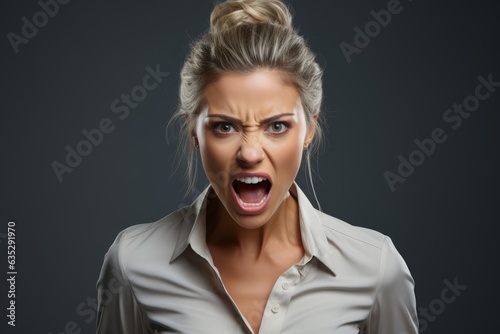 怒る女性,Generative AI AI画像 © beeboys