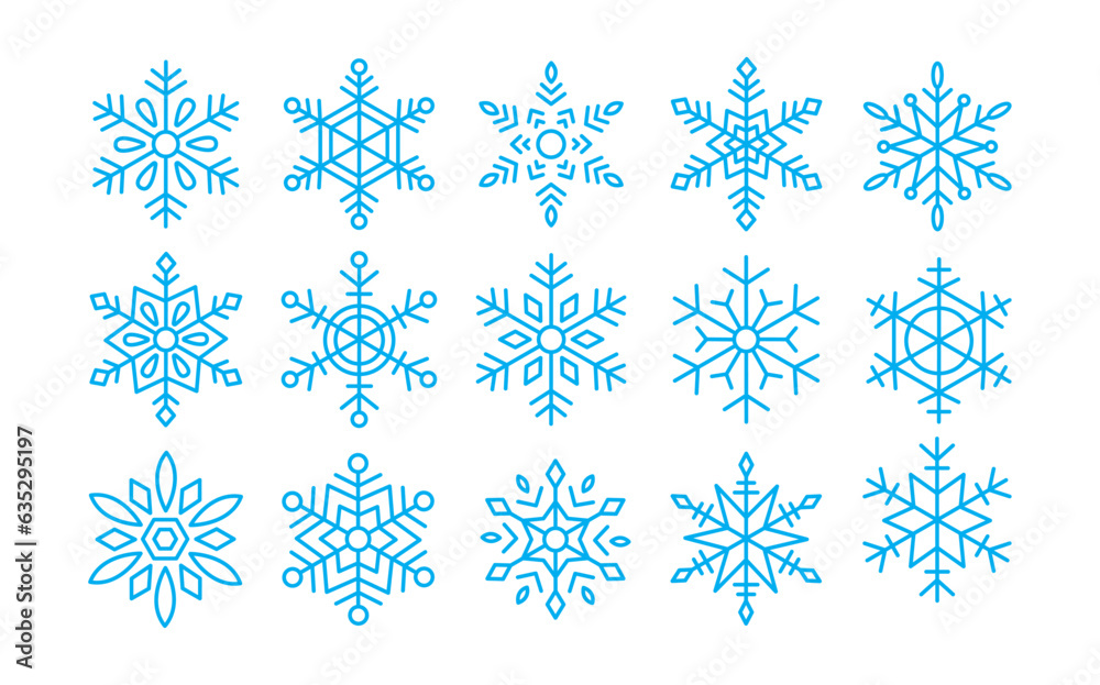Snowflakes element flat design collection Snowflakes element flat design collection