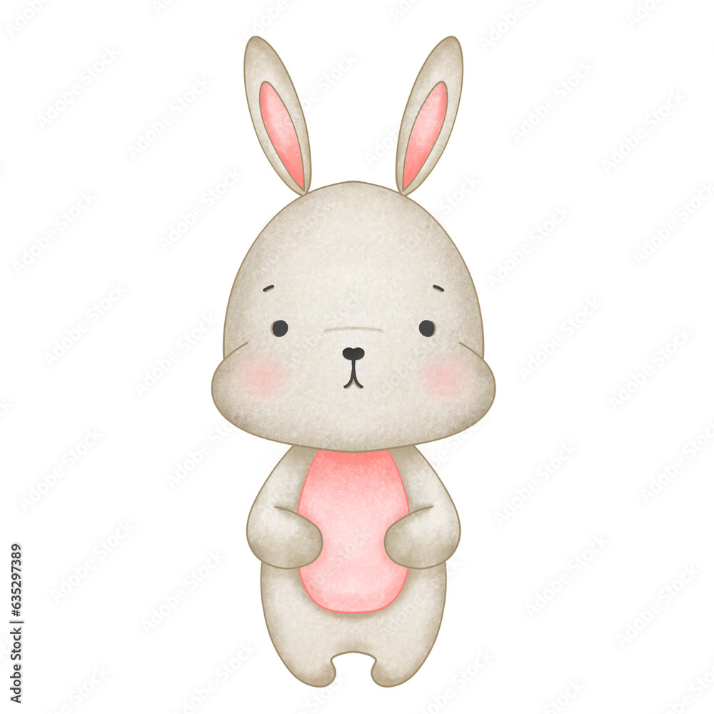 Obraz premium cartoon cute little rabbit element picture
