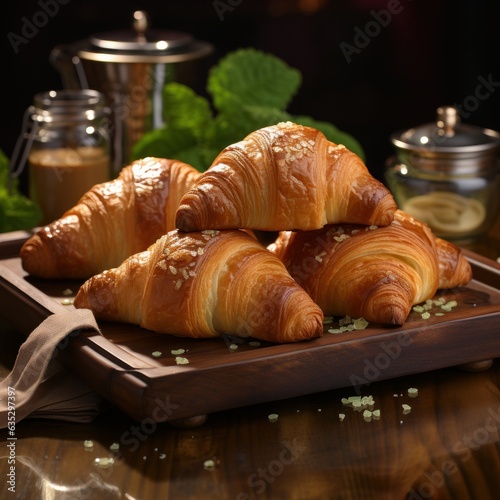 fresh croissant on a table