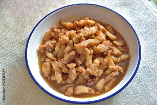 Sweet Pork Condiment (muu waan). photo