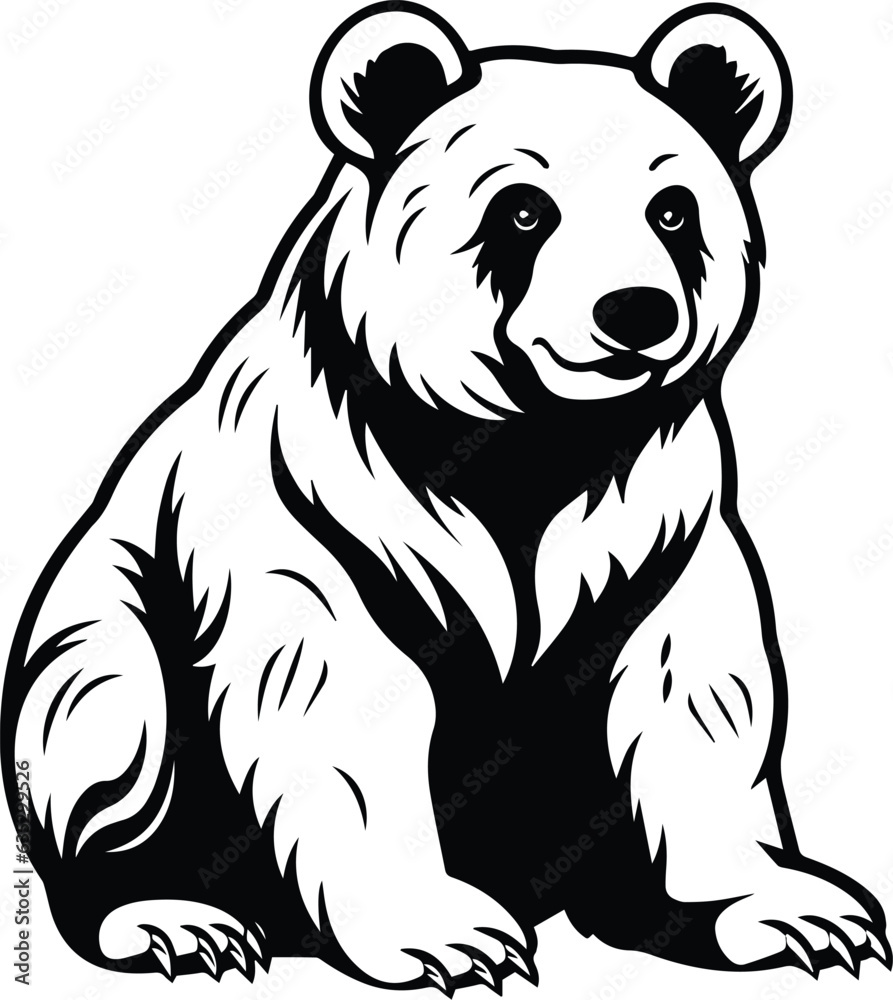 Grizzly Bear Vector Logo Art