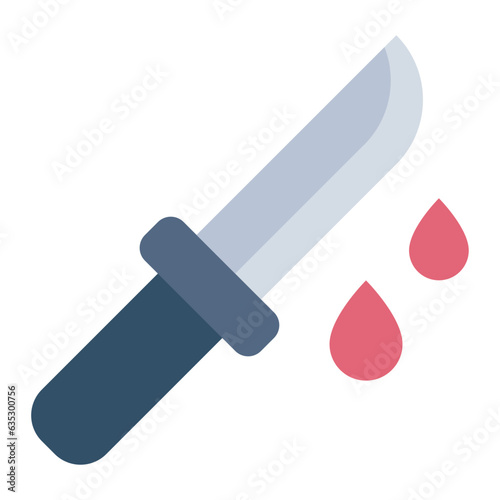 Murder crime Knife with blood  icon