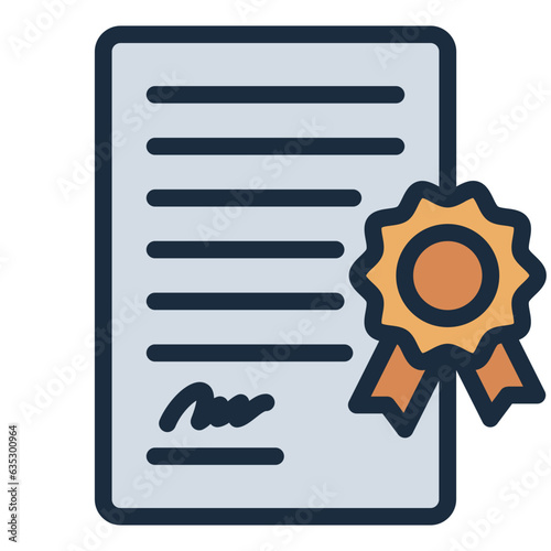 Patent document filled line icon