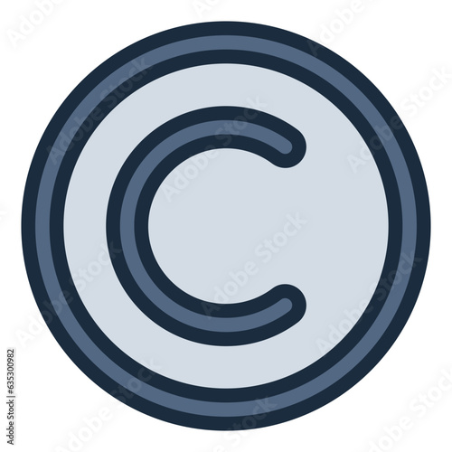 Copyright filled line icon