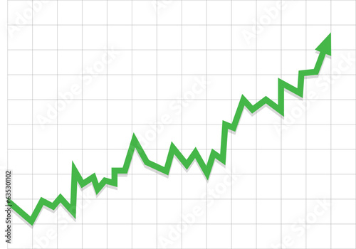 green arrow graph slowly and surely going up make profit financial and economic grow market boom