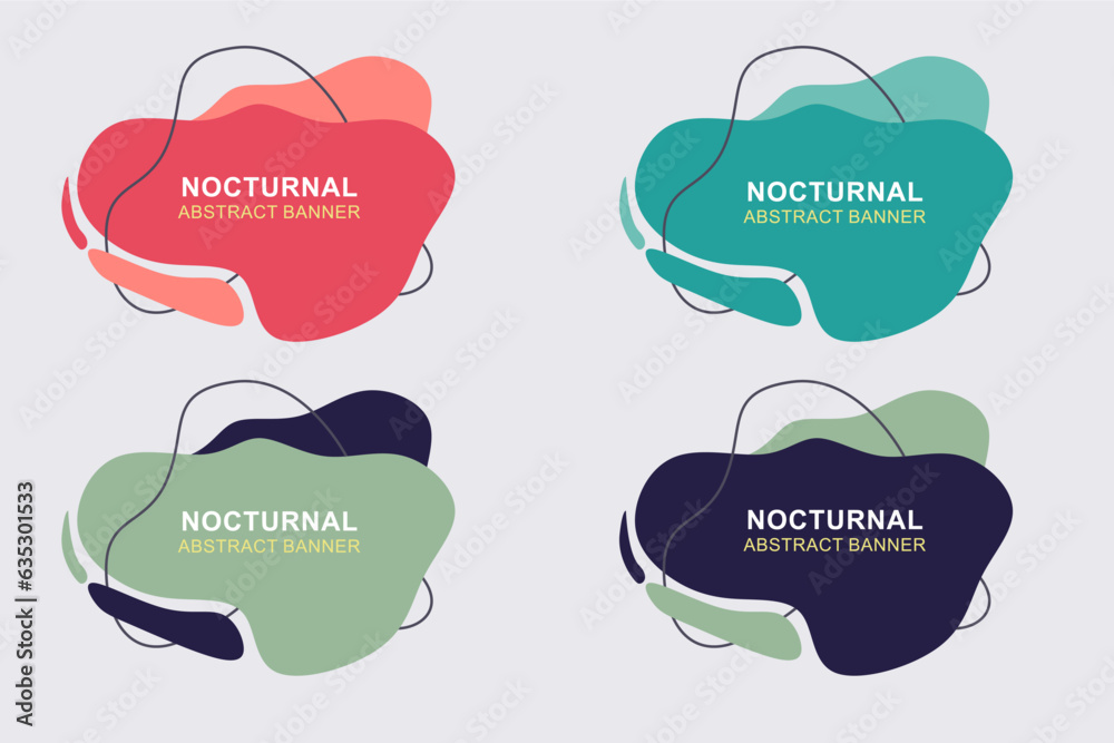 Modern abstract vector banner set. Flat geometric shapes of different colors and different style. Template for web or print design. Modern abstract vector banner set. Flat geometric shapes of different colors and different style. Template for web or print design.