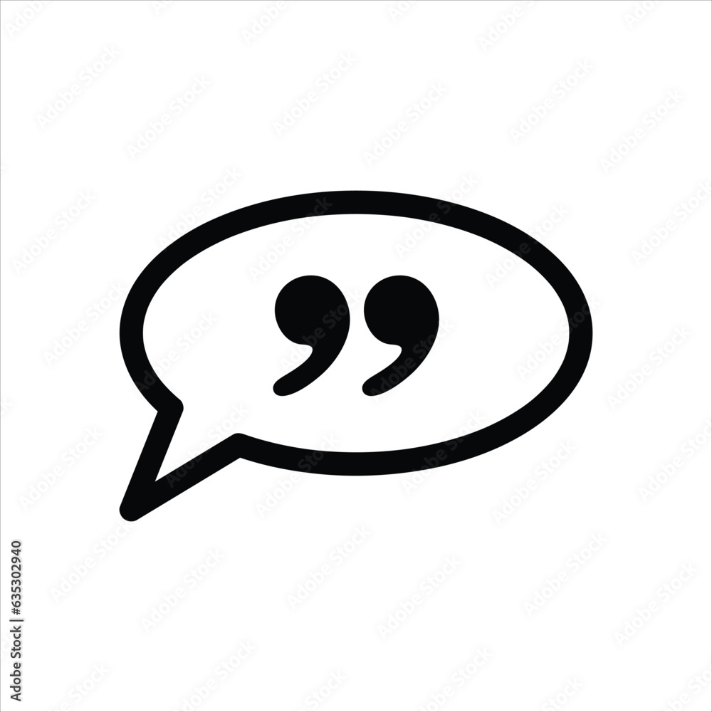 Quote icon vector flat illustration on white background..eps Quote icon vector flat illustration on white background..eps