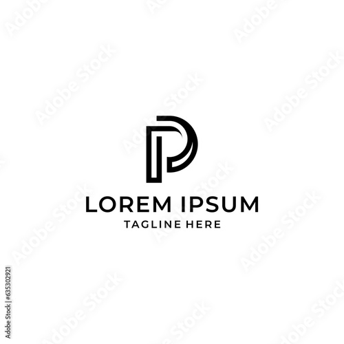 p pp initial logo design vector template