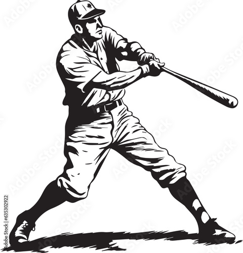 Baseball Batter Hat Bat Vintage Sport