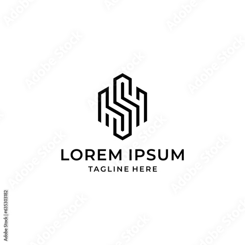 Free Download s h sh hs initial construction building logo design vector template - GFXLoad
