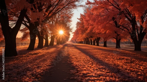 autumn in the road  forest