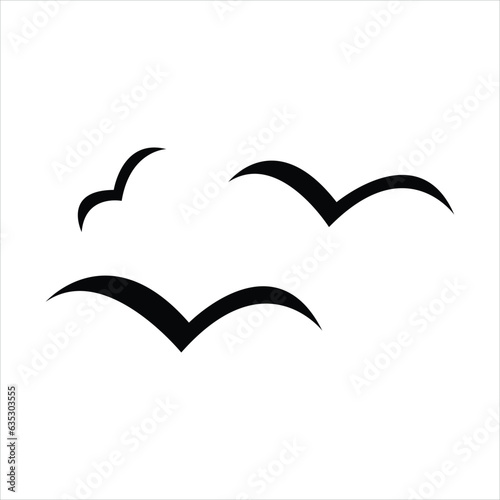 Seagull, sea mew icon flat illustration on white background..eps