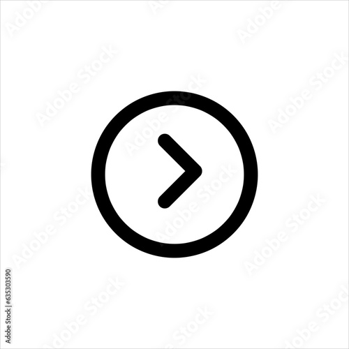 Right arrow button icon flat illustration on white background..eps