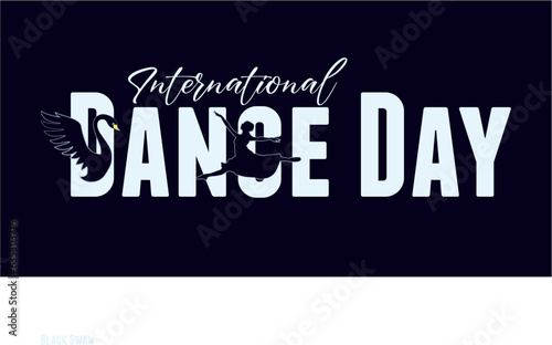 International dance day. Vector banner, poster, flyer, greeting card for social media with the text International dance day April 29 th.