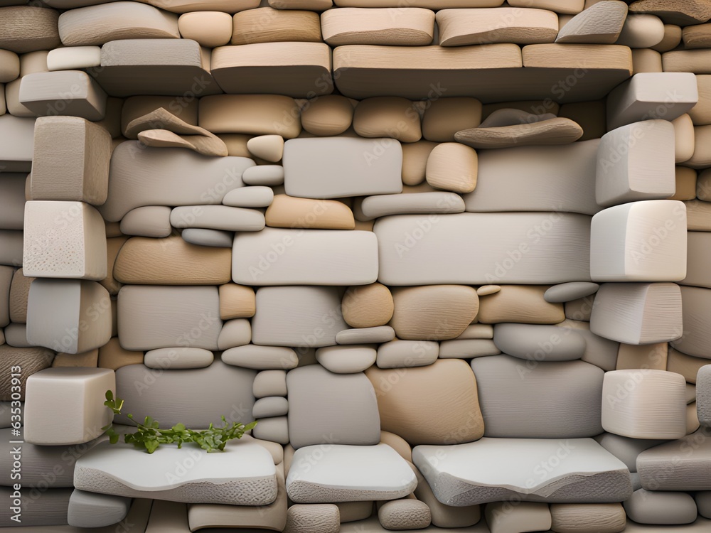 Obraz premium stone wall with a white bricks