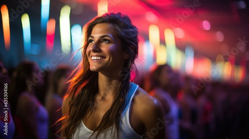 Portrait of beautiful woman working out at gym