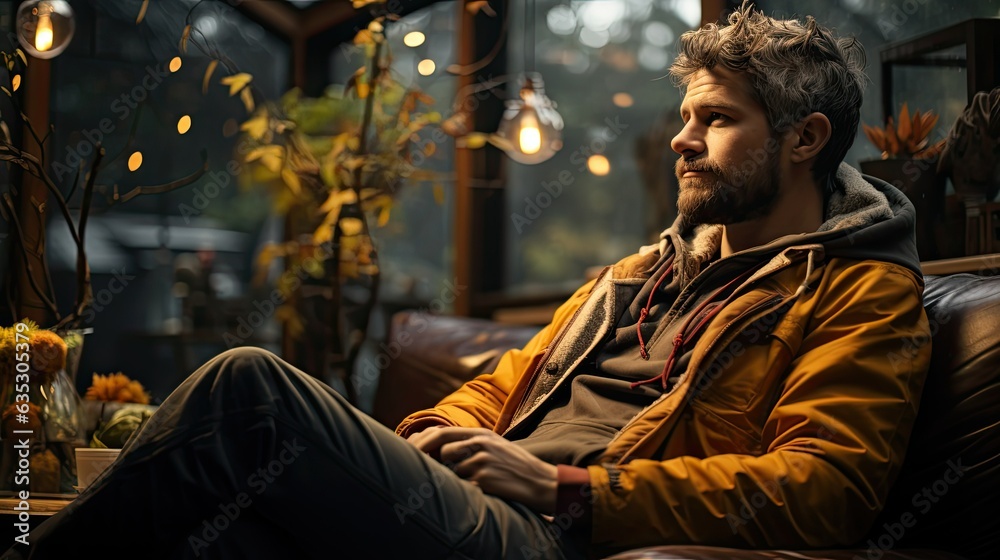 man sitting on a bench