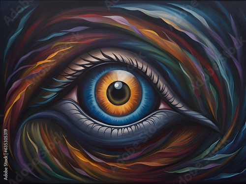 abstract painting with eye of the world