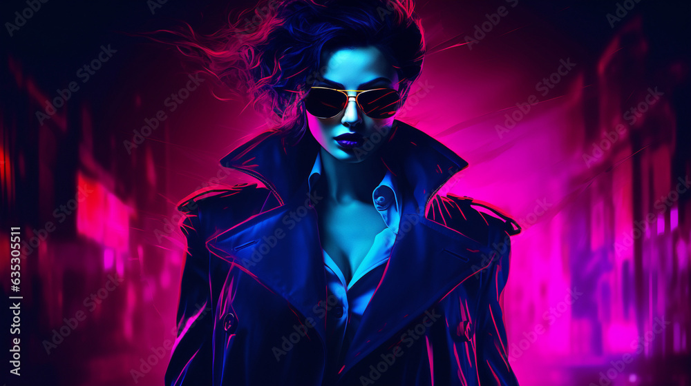 Enigmatic Elegance: Neon Noir Femme Fatale Enigmatic Elegance: Neon Noir Femme Fatale