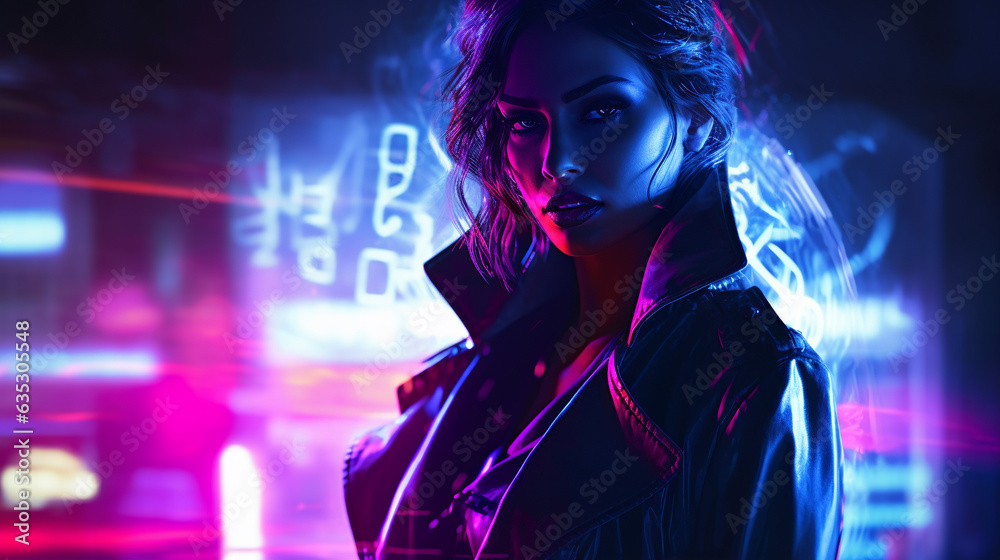 Enigmatic Elegance: Neon Noir Femme Fatale Enigmatic Elegance: Neon Noir Femme Fatale