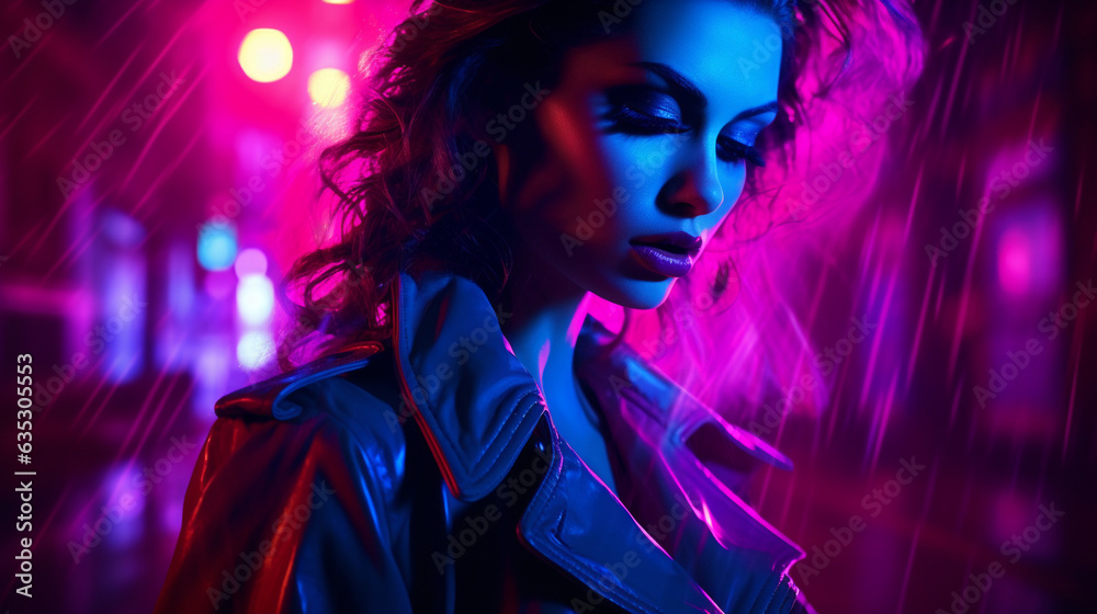 Enigmatic Elegance: Neon Noir Femme Fatale Enigmatic Elegance: Neon Noir Femme Fatale