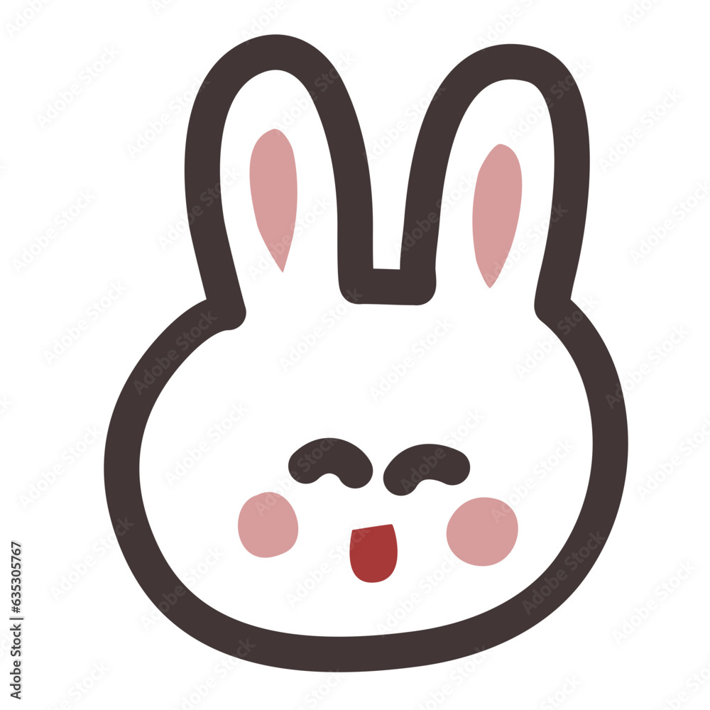 Cute Bunny Emoticon Illustration