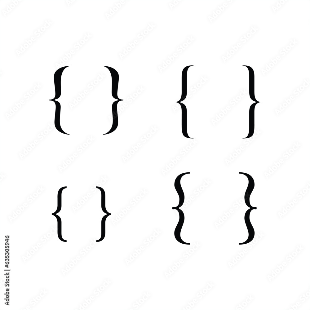 Bracket set vector collection flat illustration on white background..eps Bracket set vector collection flat illustration on white background..eps