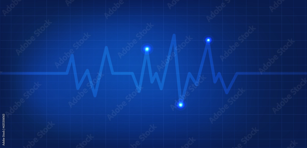 Heartbeat line icon on Blue background. Pulse Rate Monitor. Health concept. Vector illustration. Heartbeat line icon on Blue background. Pulse Rate Monitor. Health concept. Vector illustration.