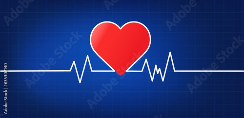 Heartbeat line icon on white background. Pulse Rate Monitor. Vector illustration.
