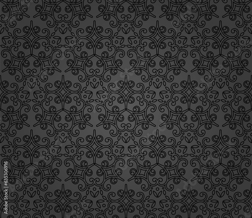 Orient vector classic pattern. Seamless abstract background with vintage elements. Orient dark pattern. Ornament for wallpapers and packaging