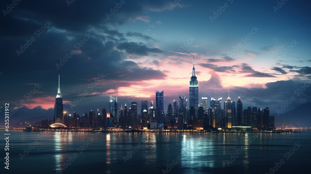 cityscape elegance, digital art illustration, Generative AI cityscape elegance, digital art illustration, Generative AI