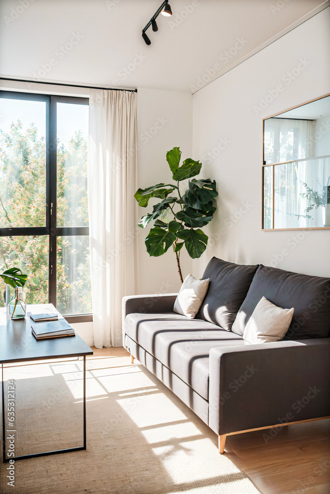 Fototapeta premium Living modern minimalist room